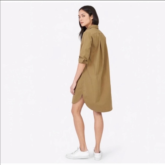 Everlane Twill Shirt Dress in Ochre 2 - Picture 4 of 5